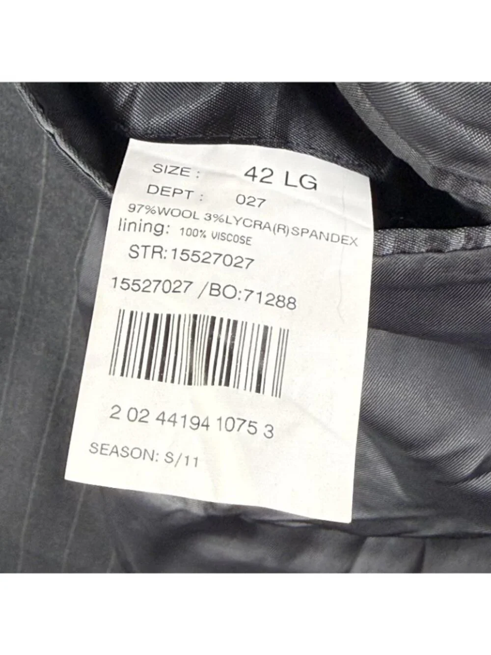Brooks Brothers Suit Jacket Mens 42L Gray Pinstripe 346 Stretch Wool Sport Coat